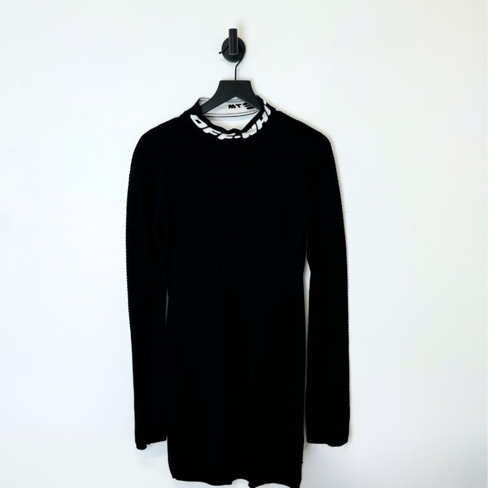 Off White Turtle Neck Dress